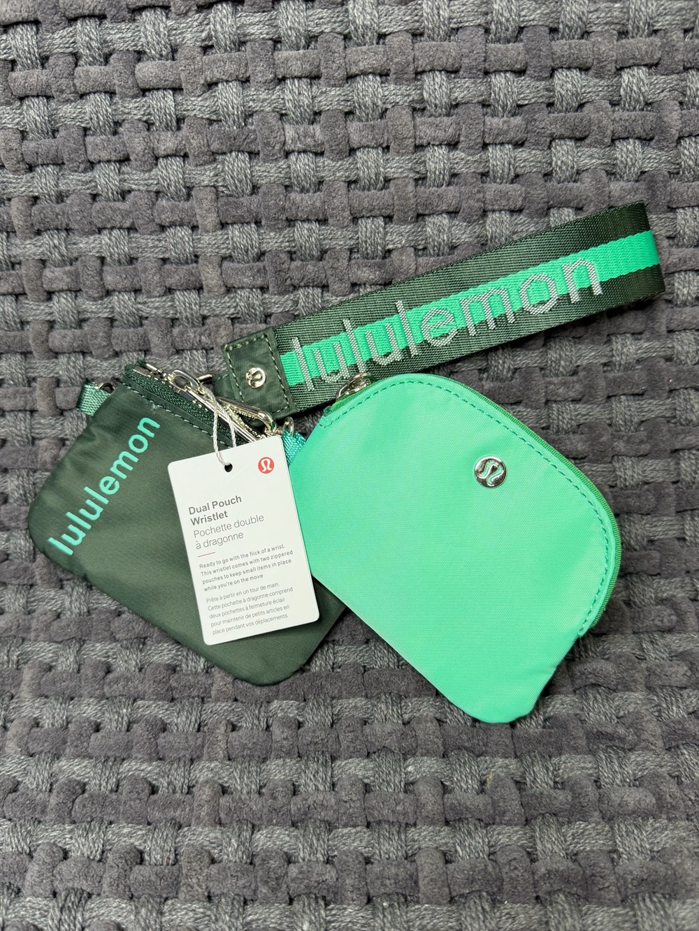 lululemon athletica Green Dual Pouch Wristlet Key & Card Holder